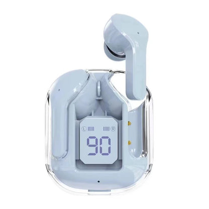 T2 Wireless Bluetooth Earphones with Transparent Design, Hi-Fi Sound, LED Power Display, and Stereo Audio for Mobile Devices